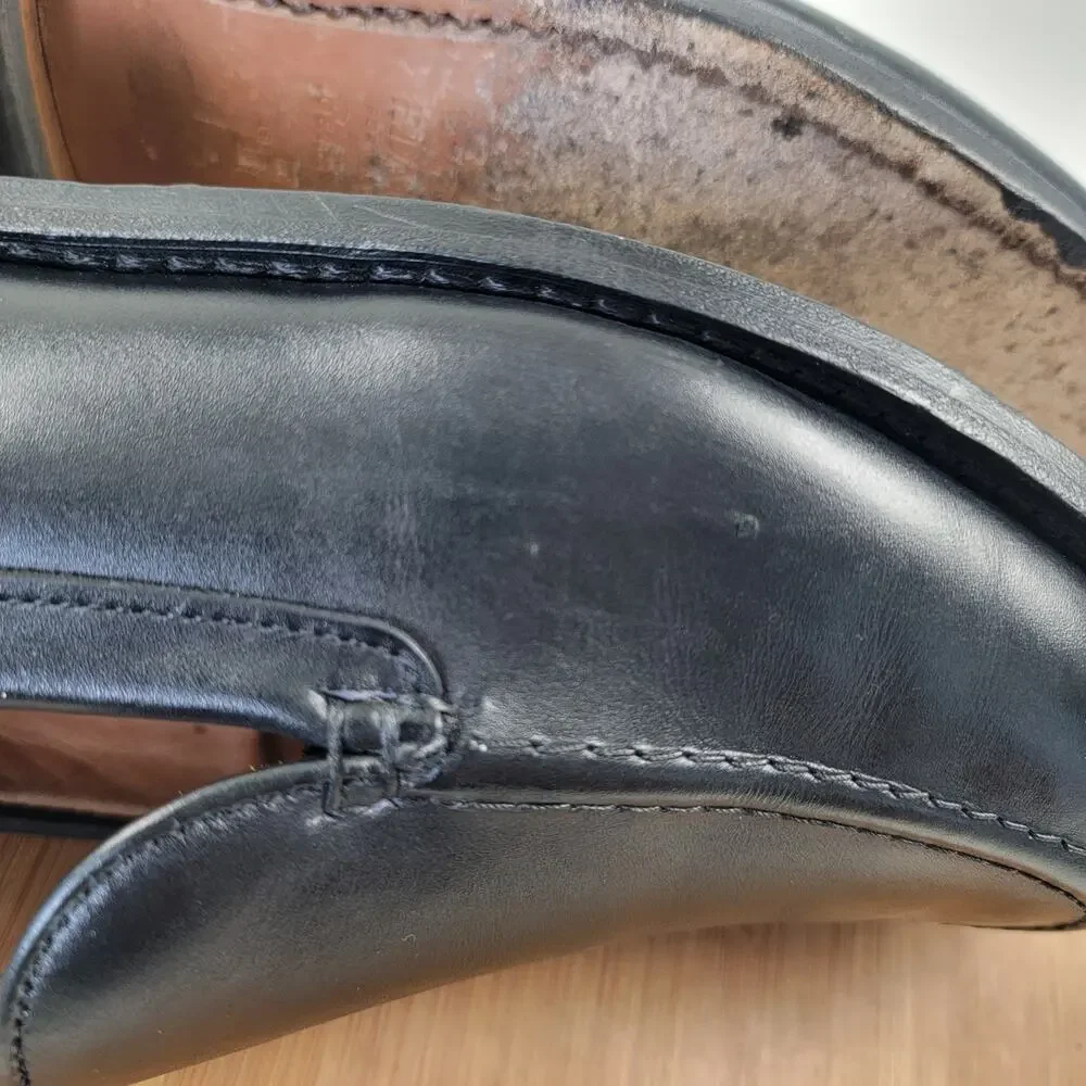 Allen Edmonds Black Smooth Leather Slip-On Loafers